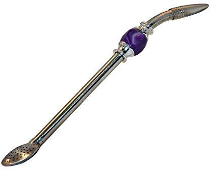 Rechere, filtro per cannuccia in acciaio inox Yerba Mate Tea Bombilla Gourd Viola