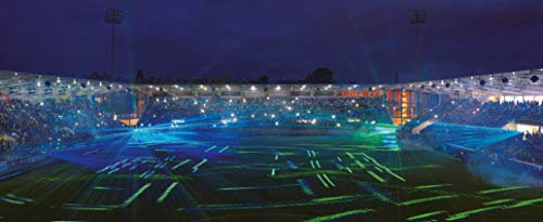 Chemnitz Stadioneröffnung Lasershow Panorama – Poster 240 x 100 cm – hochwertiger FineArtPrint