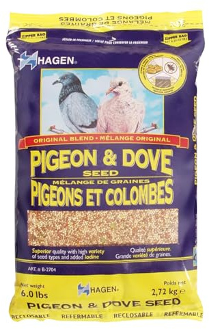 Hagen Pigeon & Dove Seed - Original Formula Bird Food, 6 lb Bag – Nutritionally Complete Seed Mix with Vitamins & Minerals – Wild & Captive Bird Diet – Insect-Resistant Air-Tight Packaging