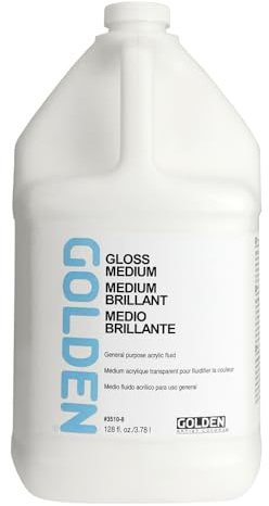 Gloss Medium by GOLDEN, 128 fl. oz. Jug, Professional Acrylic Medium, Transparent