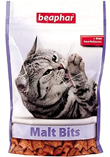 Beaphar Malt Bits - Für Katzen - Unterstützt den Abgang verschluckter Haare auf natürliche Weise - Katzensnacks - 1er Pack (1 x 150 g)