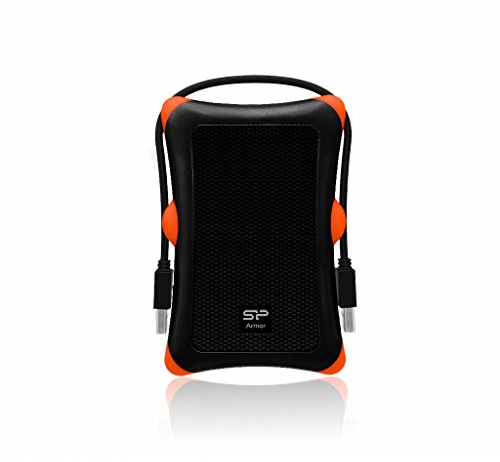 Silicon Power 1TB External Portable Hard Drive Rugged Armor A30 Shockproof 2.5-Inch USB 3.0, Military Grade MIL-STD-810G, Black