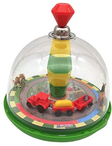 alldoro 68020 Brummkreisel mit Bauernhof-Motiv, inkl. Tiergeräuschen & beweglichen Figuren, Ø 19 cm, 24 cm hoch, aus ABS-Kunststoff, ab 18 Monaten