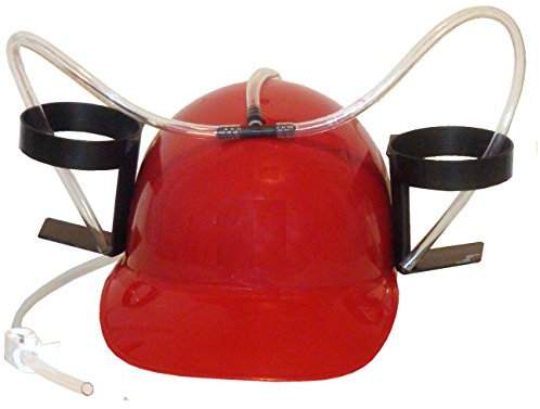 Roter Trinkerhelm Scherzartikel Partygag Helm für Dosen und Flaschen Säuerfhelm