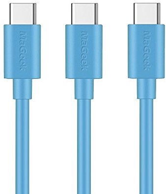 MaGeek® (Lot de 3, 1,0m Câbles USB Type C vers USB 2.0 de Données et Charge pour Samsung Galaxy S8, S8 Plus, Nexus 6P, LG G6, new MacBook, Google Pixel XL, OnePlus et plus (Bleu)