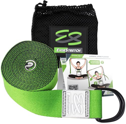 EverStretch Yoga Gurt zum Dehnen Premium Qualität 8ft. Verstellbarer D-Ring-Gurt für Yoga, Pilates, Fitness und Physiotherapie. Entwickelt als der luxuriöseste Yoga Strap unter den Yoga Gürtel