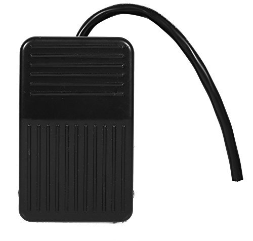 1 interruttore a pedale da 220 V, 10 A, in plastica, per energia elettrica, controllo di accensione/spegnimento, nero + cavo da 10 cm