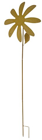 DARO DEKO Metall Gartenstecker Blume Ø 37cm x 12cm x 134cm hoch mit Stab