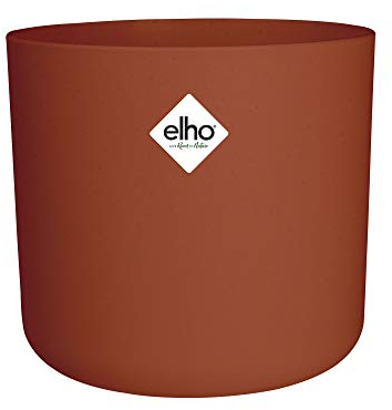 Elho B.for Soft Rond 14 - Pot De Fleurs pour Intérieur - Plastique 100% recyclé - Ø 13.8 x H 12.5 cm - Marron/Brique
