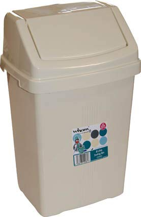 funky gadgets Wham Plastic Swing Bin Waste Recycle Recycling Dustbins Kitchen,Bathroom Rubbish Trash Refused Bins (Cream/Calico, 50L Swing Bin)