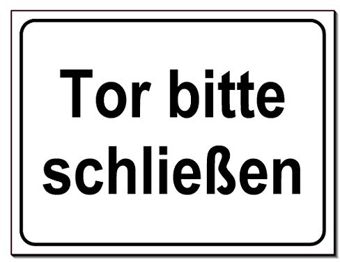Tor bitte schließen-Schild-Aluminium Verbund-200 x 150 x 2 mm-Warnschild-Hinweisschild-Türschild (1277-20 x 15 cm mit Löcher)