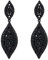 EVER FAITH Orecchini Cristallo austriaco Matrimonio Sposa Fascino 2 Foglia goccia pendente Nero Nero-fondo