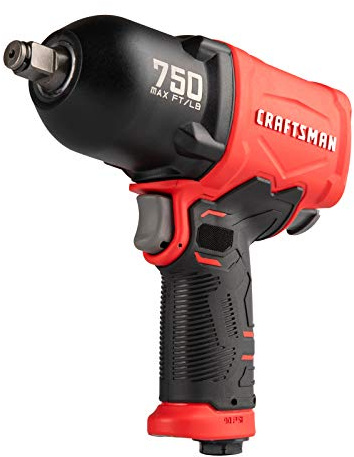 CRAFTSMAN 1/2-in 750 ft-lbs Air Impact Wrench, Composite Body, Variable Power Settings, 1/4-in NPT Air Inlet