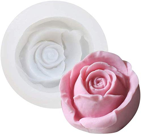 DUBENS 3D Rose Blume Kerze Formen, Rose Geformt Handwerk Kunst Silikon Form für Fondant Kuchen Dekoration, Der Bienenwachs Kerze Handgemachte Seife Lotion Bar Kreide Wachs Gips (B)