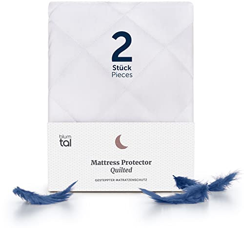 Blumtal® Luxus Gesteppter Matratzenschoner – Oeko-TEX Zertifiziert, Anti-Allergie, Waschmaschinenfester Matratzenschoner 90x190x60cm - 2er Set