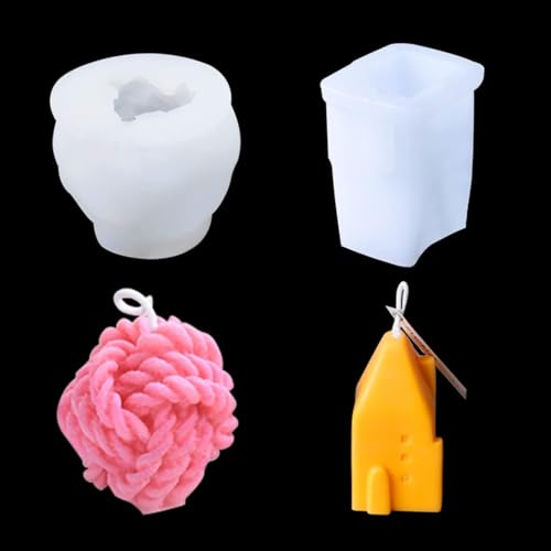 Zayookey 2 PCS Kerzen Silikonform Garn kugel Kerzengießform Epoxidformen Einzigartige Kerzenform Gießen 3D Form Kerzen für DIY Handwerk Ornamente Candle Silicone Mold