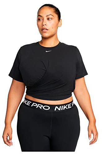 Nike DD4921 W NK ONE Luxe DF SS STD TW TP T-Shirt Women's Black/Reflective silv S