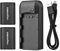 Explopur ur de batterie NP-FV5 avec voyant LED + 2 piles NP-FV5 PLUS 3.7V 1000mAh avec câble de ment USB