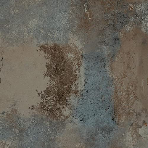 Full Roll Grandeco Brandenburg Concrete Teal Paste The Wall Semi Vinyl Wallpaper