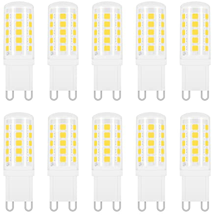 Akynite G9 LED 4W Kaltweiß 6000K, 400LM, 33W 40W G9 Halogenlampe Ersetzt, Stiftsockellampe G9 LED Kaltweiss für Spiegelleuchte Kristallleuchter Tischlampe, Nicht Dimmbar, 10er-Set