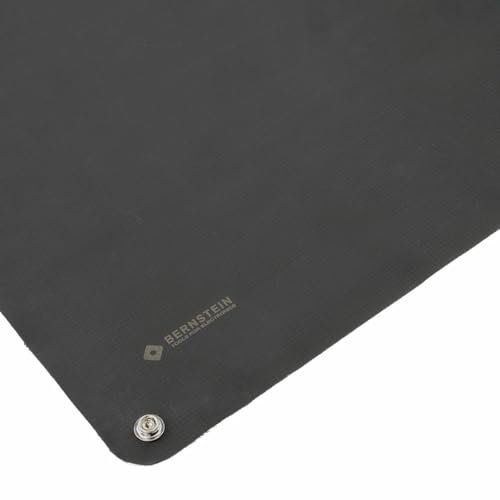 Bernstein ESD Tischbelag (500x400x0,5) mit 2x10 mm Druckknöpfen | Erdungsmatte, Lötmatte, iIdeal für Service Arbeiten und mobilen Einsatz | Faltbare ESD Matte