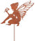 FCHMY Metall Fee Silhouette Skulptur,Elfe Sitzend ​Garten Gartendeko Rostoptik,Girl Silhouette Garden Statue für Garten, Terrasse Balkon Blumentopf