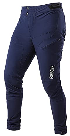 FORBEMK Herren Fahrradhose Mountainbike-Hose lang Leicht Atmungsaktiv Wasserabweisend Laufen Mountainbike Outdoor Fahrradhose-Blau-32