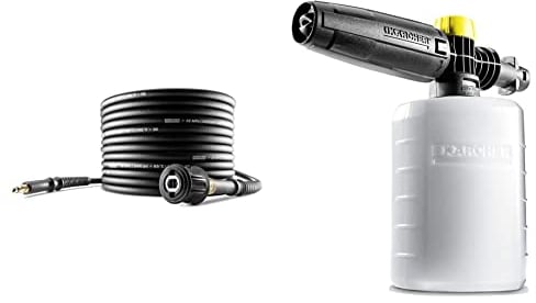 Kärcher Verlängerungsschlauch Quick Connect (10 m) & FJ 6 Schaumdüse (0,6l, manuell regulierbarer Reinigungsmittelverbrauch, transparenter Behälter, für alle Hochdruckreiniger K2 - K7)