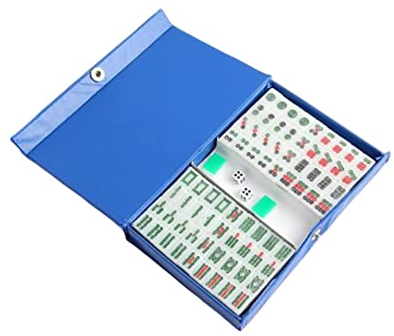 Amagogo Mini Jeu de Mahjong Chinois Portable, Jeu de Divertissement Traditionnel