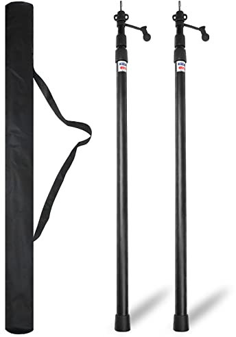 Umisu 2 Stück Teleskop-Zeltstangen aus Aluminium, 2,3 m, verstellbare Planenpfosten, für Sonnensegel, Schatten, Camping, Urlaub, Zubehör für Markise, Leinwand, Garten