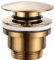 Mice - Valvola a Click Clack adatta per lavabi e bidet, facile installazione, tappi di scarico per lavandino, universale, con o senza bordo, Pop-Up oro spazzolato-VCC014