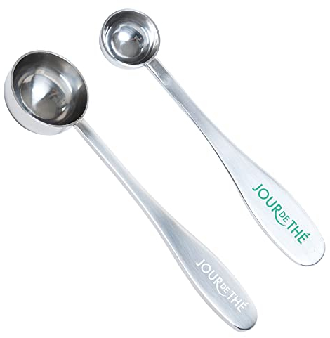 JOUR DE THÉ - 2 Cucharas dosificadoras | 1 para té a granel | 1 para Matcha | Dosis de 1 y 3 gramos | 2,5 ml y 5 ml | Medida precisa y fácil | Ideal como regalo