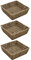 JVL Hand Woven Seagrass Square Storage Tray, H:8 x W:25 x D:25cm, Capacity 4.2L, Set of 3