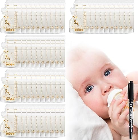 Muttermilchbeutel,Milchbeutel für Muttermilch,Muttermilchbeutel zum Einfrieren,Muttermilch Aufbewahrungsbeutel,Breast Milk Storage Bags,Vorsterilisierte Aufbewahrungsbeutel,250 Ml,61pcs