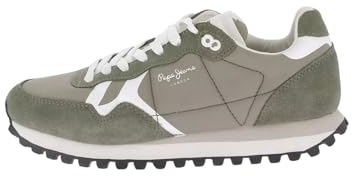 Pepe Jeans Herren Brit-On Print M Sneaker, Grün (Laurel Green), 9