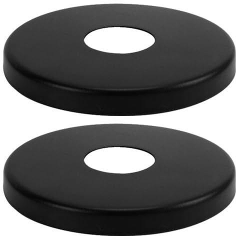 PEPTE 2 x 21mm G1/2 Noir Collier Soupape Trou Couverture Robinet Rosace de Robinet Acier Cache Tuyau De Douche