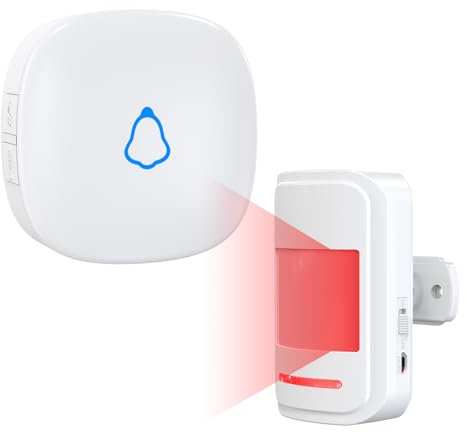 Motion Sensor Door Chime, METAK Wireless Motion Detector Alarm Indoor for Business When Entering/Home Doorway/Store Entrance/Garage Security, Pet/Elderly/Dementia Monitoring Buzzer,PIR Door Entry Bell
