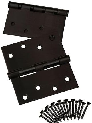 SOTECH 4 Stück Türbänder 101 x 101 x 2,5 mm Aufschraubband Edelstahl SS304 schwarz kugelgelagert mit Edelstahlschrauben Tragkraft 75 kg Scharnier für Innen- und Außenbereich