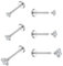 JeweBella 6Pcs 16G/20G Tragus Ohrringe für Damen Chirurgenstahl Push In Labret Lippenpiercing Nasenpiercing Stecker Gewindeloses Flache Rückseite Ohrstecker für Helix Conch Tragus Piercing