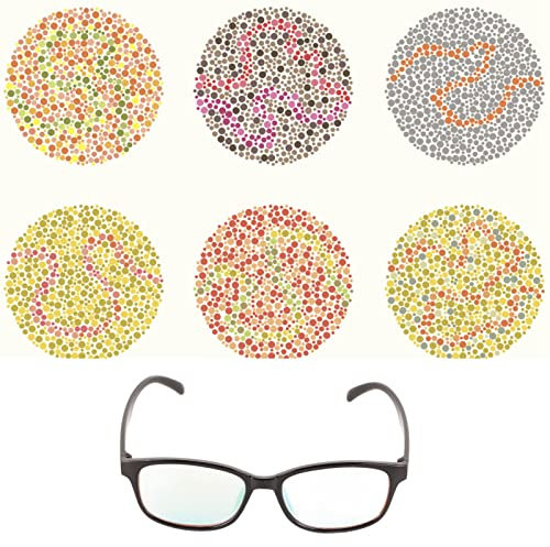 NSXAYIWE Farbenblinde Brille, Vollrahmen-Brille Mit Transparentem Schwarzem Rahmen, Farbenblindheits-Korrekturbrille, Rot-grüne Farbenblindheitsbrille, Kompatibel Für Männer Und Frauen