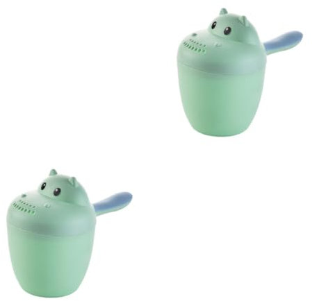 TOYANDONA 2St EIN Bad nehmen Babylöffel Bonbongläser aus Glas mit Deckel Grün Säuglingslöffel Filzbuchstaben Shampoo Eimer Badewasserschöpfer Babybadspülbecher Karikatur Sprinkler Scoop Kind
