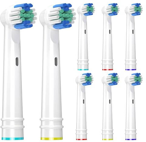 Perfekto24 Aufsteckbürsten Kompatibel für Oral B Zahnbürsten (8er Pack Weiß) - Zahnbürstenaufsätze für ein herausragendes Zahnputzerlebnis - Passt für Oral B Modelle (weiß 2)