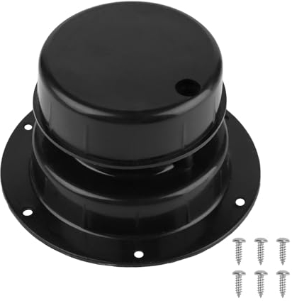 Cubierta de Ventilación de Techo para RV, Plástico Tapa de Ventilación Techo Caravana Reemplazo para RV Remolque Autocaravana Kit se Adapta a Tuberías de 2,54 a 6cm (Negro)