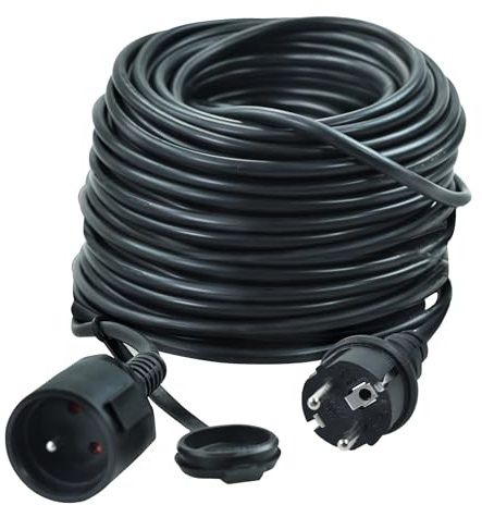 Rexxer Verlängerungskabel IP44 30m 3x1,5 mm² – Baustellenkabel mit Schuko, Stromkabel für Außenbereich, Garten & Baustelle