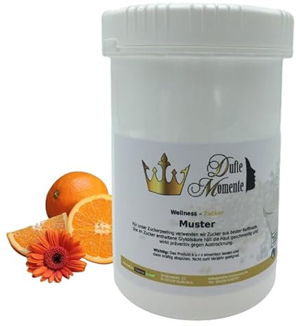 Dufte Momente | Sauna Zucker Körperpeeling 900g | Orange | für empfindliche Haut | vegan und ohne Tierversuche