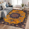 Waschbarer Traditioneller persischer Stil Kurzflor Teppich - Weicher, Rutschfester Teppich für Wohnzimmer, Schlafzimmer - Flauschiger, Perlis-Druck Teppiche Gegend, 80cm x 150cm