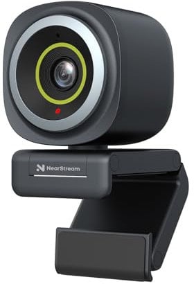 NearStream 4K Webcam for PC, HD 1080P 60FPS Streaming Webcam with Microphone,Computer Camera for Desktop,Gaming,Video Calls,Software Control,Adjustable FOV,Auto Focus(V08AF)