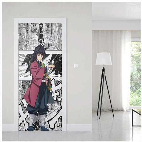 Intérieure Muraux Sticker Autocollant De Porte Manga, Papier Peint De Décoration, Sparadrap D'art 3D Duer, Affiche D'anime Pour Réfrigérateur(M,77x200cm)