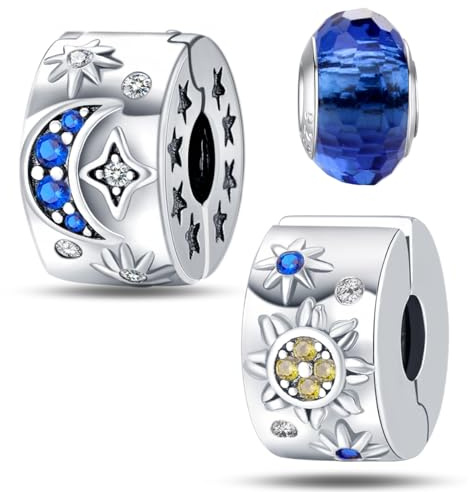 HappyStar Silber 925 Charms Anhänger für Armbänder, Combination Dangle Anhänger Bead Charms für Damen Kompatibel mit Pandora Europäischen Armbändern und Halskette （Mit Spacer Beads