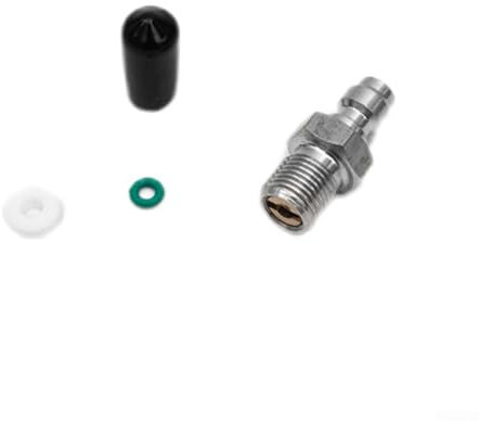 Oniissy Kit de tétons remplis de 8 mm, connecteur mâle en acier inoxydable, raccord à remplissage rapide, raccord 1/8 BSPP 1/8 NPT (1/8BSPP)